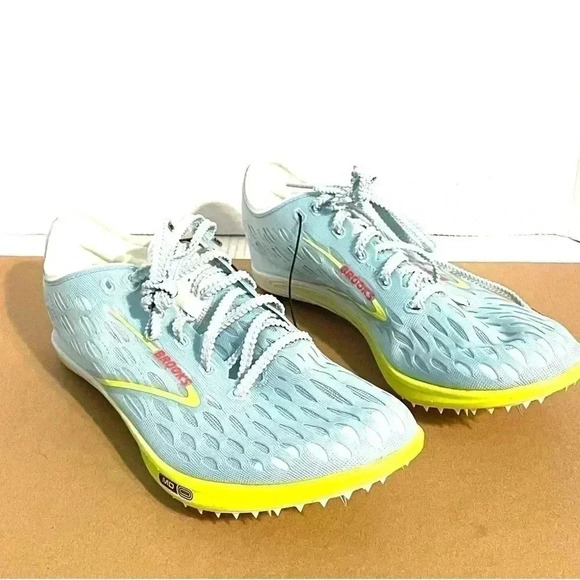 Brooks ELMN8 M10.5 W12 Unisex Running Shoe Blue Glow/Nightlife/Red (1000431D467) - Picture 2 of 16